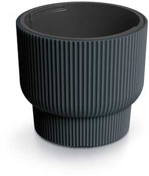 Tymar blomkruka med insats, blomkruka av plast, överkruka, stor blomkruka (DBMLR antracit, ø 40 cm)