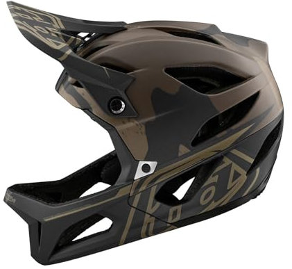 Troy Lee Designs Stage Adult Mountain Bike Downhill Enduro Helmet W/MIPS, Stealth Camo, Olive, Medium/Large