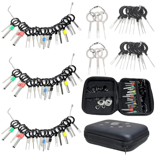 76Pcs Terminal Removal Tool Kit Terminal Ejector Set for Car Electrical Release Electrical Wire Connectors, Pin Extractor Puller Repair Key Tools, Easily Remove Terminals for Maintenance and Repair