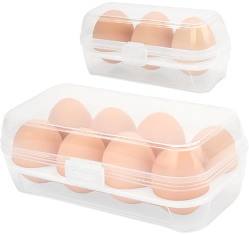 Heveer Contenitore per Uova Contenitore per Vassoio Uova Portauova Trasparente Portatile per Picnic Campeggio all'Aperto Cucine 2 Dimensioni