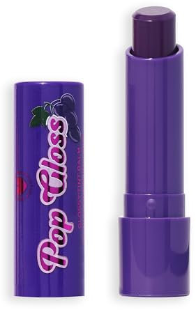 I Heart Revolution Pop Gloss Balm, Baume à Lèvres Hydratant Finition Glossy et Touche de Couleur, Végan et Sans Cruauté, Violet Raisin