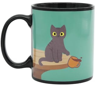 Winkee - Freches Kätzchen Thermoeffekt-Tasse I Super süß als Kaffee-Mug & Tee-Becher I Katzen-Kaffeetasse- ca. 300 ml