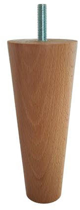 FORNIRO 24 Neu Schraubfuß, Holz und Farbe: Buche, M8-Gewinde, 16/13/5,5/3 cm