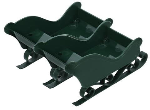 DIYEAH 2stücke Schlitten Weihnachtsdeko für Baum Plastik Leckerlikorb als Geschenkhalter und Bonbonschale Detailreich Gestaltetes Dekoelement für Festliche Tischdeko im Schlitten-Design