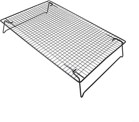 BEAZOOM Collapsible Cooling Rack with Folding Legs, Carbon Steel Wire Grid for Baking, Roasting & Drying, 42.5x27.7cm(1Pcs)