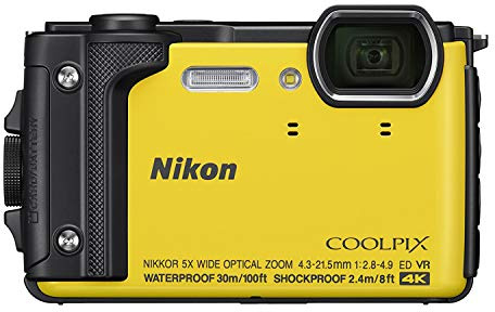 Nikon W300 Waterproof Underwater Digital Camera with TFT LCD, 3, Yellow (26525)