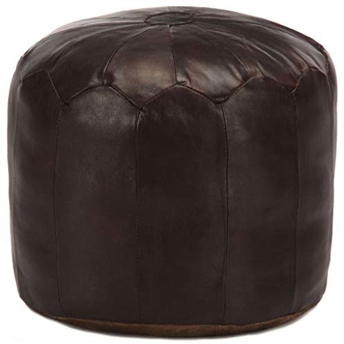 vidaXL Pouf Dunkelbraun 40 x 35 cm Echtes Ziegenleder