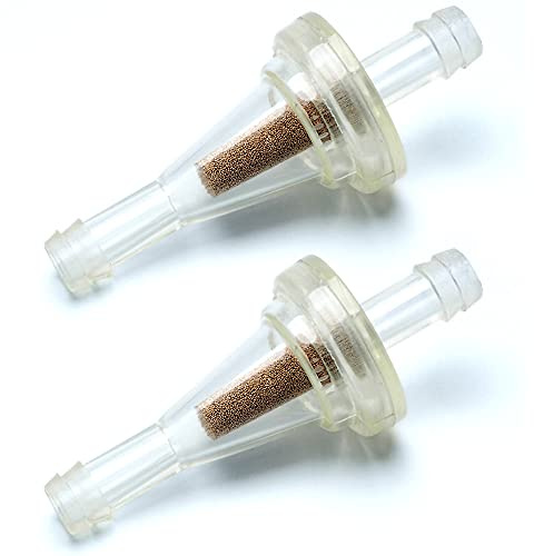 Inline Fuel Filter - Small Universal Fuel Filters (Pack of 2) for 1/4 Fuel Line Gas Engine Motorcycle Dirt Bike Scooter ATV Quads