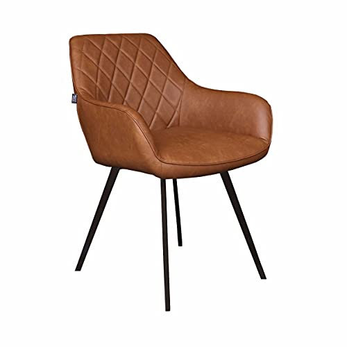 Kick Collection Esszimmerstühl Karl - Cognac - Modern und Hochwertig - PU-Leder und Metall - Erhältlich in vielen Farben