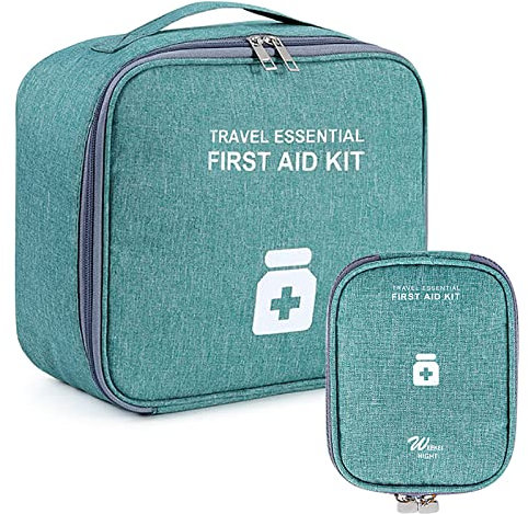 2 st medicinväska stor kapacitet, medicinväska väska väska resa set, bärbar vattentät medicinförvaringsväska, medicinförvaring för hemmakontor resor utomhus, Grön, Funktionell