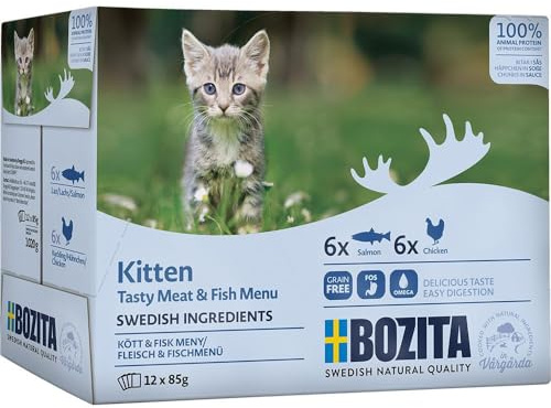 Bozita Häppchen in Soße Lachs & Fleisch Kitten | 12x 85g