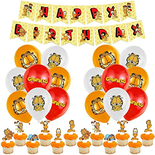 LHYQDM Cartoon Geburtstagsparty Dekoration, 25 Pcs: Banner, Latexballons, Cake Topper, Kinder Animation Deko in Multiple colors
