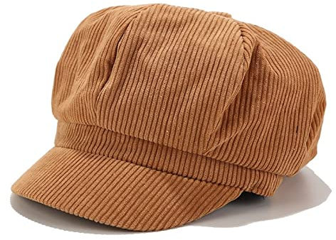 tcax Baskenmütze Damen Einfarbige Damen Baskenmütze Frühling Herbst Zeitungsjunge Hut Vintage Cord Elastizität Schirmmütze Malerhut, Stil 5, Einheitsgröße