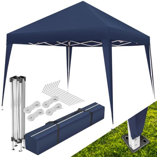 tectake® Tonnelle de Jardin 3x3m en Acier époxy Pliable Tente de réception Pavillon, Imperméable, Sac de Transport Inclus, Tonnelle terrasse Exterieur Tente de réception Barnum Mariage Baptême