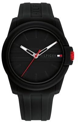 Tommy Hilfiger Casual 3H Quartz Watch - Sporty Silicone Wristwatch for Men - Water-Resistant up to 5 ATM/50 Meters - Premium Fashion for Everyday Wear - 44mm