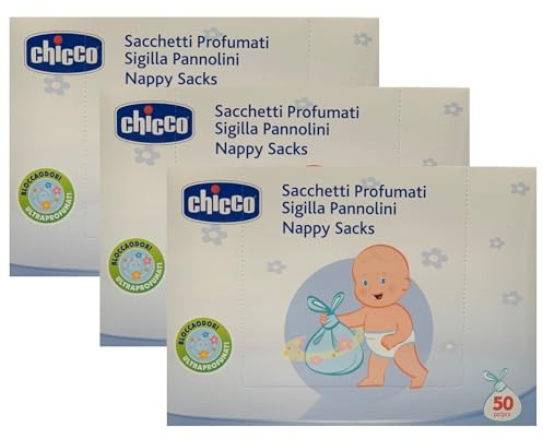 VWPEYY Sacchetti Profumati per Pannolini, 50 Sacchetti Rettangolari in Plastica, Monouso, 150 Unità