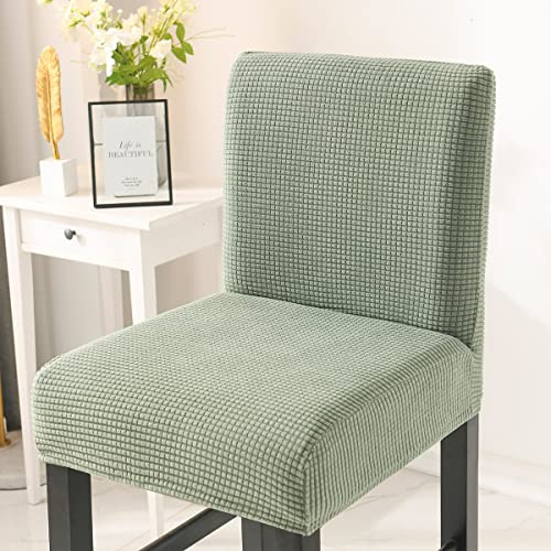 Meigeh Barhocker Stuhlhussen Bar Stuhlhussen Stuhlbezüge Stretch Hussen für Barhocker Bezug mit Rückenlehne 4er Set Matcha-Grün