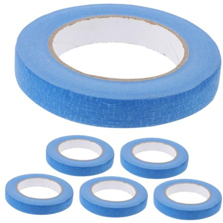 TOPPERFUN 6 Rollen Blaues Malerband Malerkreppband Gafferband Klebeband Farbige Abdeckbandrollen Malerabdeckband Abschlussband Zuschneiden Montageband Kunstband Papier Kunsthandwerk Etikett