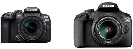 Canon EOS R10 + RF-S 18-150mm - A Mirrorless EOS-R camera that’s perfect for creative exploration & EOS 2000D DSLR Camera and EF-S 18-55 mm f/3.5-5.6 IS II Lens - Black