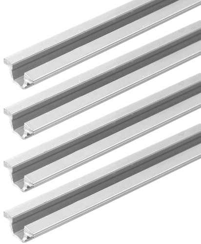 cyclingcolors 4x Rail de guidage 1 mètre pour porte coulissante en plastique Meuble Ferrure Guide Coulisse Glissière Insert Garniture Placard Armoire Dressing, blanc