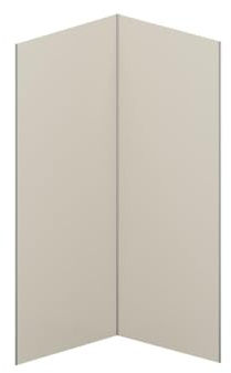 Vente-unique - Lot de 2 panneaux muraux de douche ivoire en aluminium avec profilés - 2 x L90 x H210 cm - ITZIAR