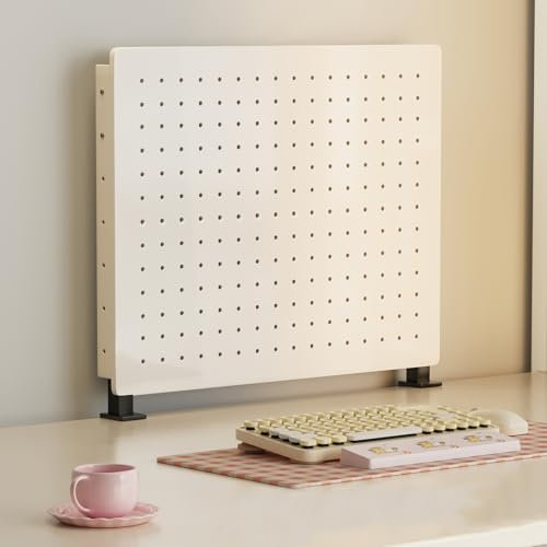 Lochwand Haken Lagerregale Vorratsregal Klemmbares Schreibtisch-Pegboard, Pegboard-Ausstellungsständer Zubehör, Einzelhandelsgeschäfte, Händler und Veranstaltungen(White,40 * 40cm)