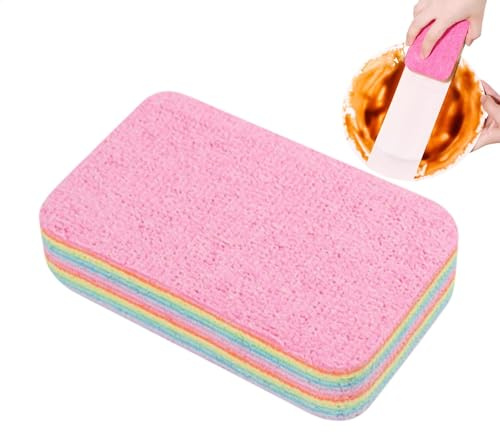 Esponja reutilizable en capas – Estropajo de fibra absorbente, 12 capas pelables, limpiador de lavado multiusos, trapo duradero para platos, limpiador ecológico para cocina, baño y limpieza del hogar
