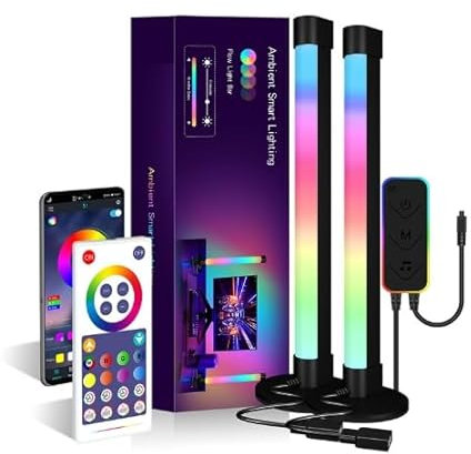 ZOBMIO 2 Stück LED TV Hintergrundbeleuchtung, TV Nachrüsten Sync mit Musik und APP Steuerung, tv backlight Lightbar, Indirekte Beleuchtung RGB Gaming Lampe für Gaming Zimmer Deko