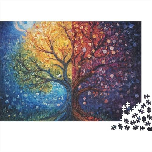 Albero della Vita Jigsaw Puzzle Impossible 1000Pcs Animale Decorazione Per La Casa. Giochi Rilassamento E Intelligence Per Adulti E Bambini Da 12 Anni 1000pcs (75x50cm)