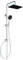 YEAUPE PRO Tapless Kit doccia in acciaio inox cromato | Soffione ABS 30x20cm | 3 modelli di doccia nero| Tubo da 160cm | Asta regolabile, altezza da 65-102cm