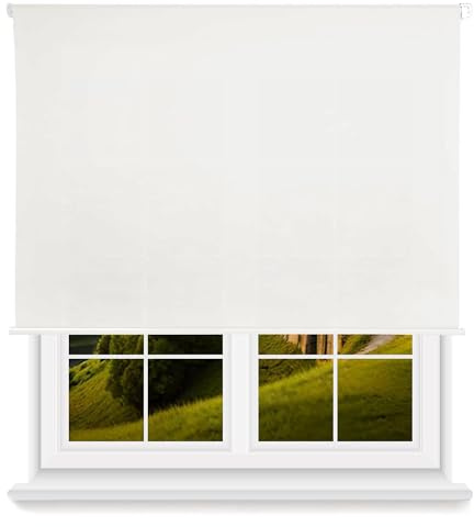 Rollo, transparent, glatt, Weiß, 120 x 250 cm (B x L) / Stoffgröße 117 x 245 cm