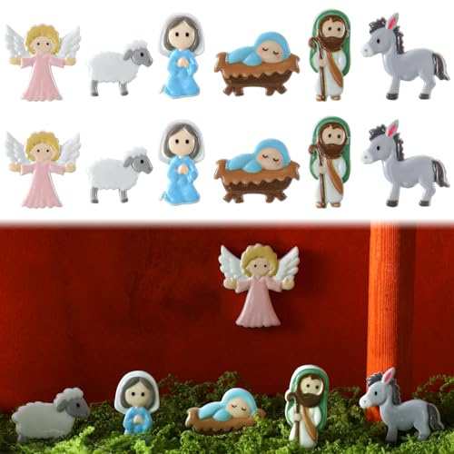 Cinnvoice 60 Pcs Christmas Nativity Scene Sets for Crafts
