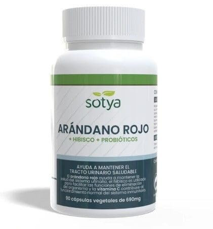 ARANDANO ROJO CONCENTRADO + HIBISCO + PROBIOTICOS 690 mg 90 caps, SOTYA