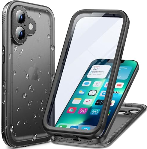 Cozycase Coque Top Antichoc IP68 Etanche pour iPhone 17 Militaire 360 Intégrale Anti Choc Chute Poussière Eau Protection Ecran Incassable Rigide Double Chantier i Phone 17 Waterproof Case