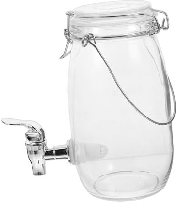 LIGIGWASH Dispenser per Bevande Vetro con Rubinetto Barattolo per da Contenitore per Vino con Design e