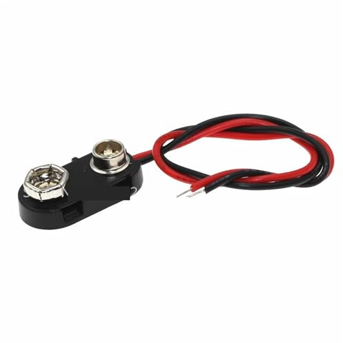 Connettore a scatto for batteria da 9 V tipo T, con clip, lunghezza della linea 15 cm, 10 pezzi