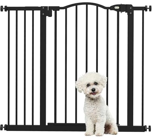 PawHut Barrera de Seguridad para Perros Extensible 74-94 cm Negro