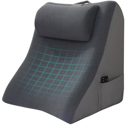 Vekkia 21” Extra-Wide Back Pillow with Adjustable Headrest – 2 in 1 Ergonomic Dual-Layer Wedge Backrest for Sitting or Reclining – Adults on Bed, Sofa & Floor, for Reading, TV & Gaming, Soft Cover