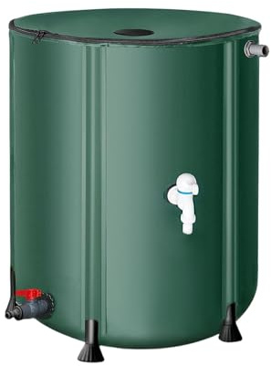 FewNvWa Rain Barrel, Foldable Water Tank, Rainwater Collector, Collection Container, Water Tank Made of PVC with Practical Stand, Easy Installation for, Multi, 50L