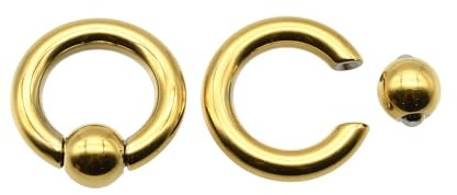 2-pack 18K guld PVD 316L kirurgisk stål fängslande pärlring, våractionbollar, stor kroppspiercing för septumringar näsring helix BCR PA smycken örexpander, 0,48 tum 00G 2G 4G 6G 8G 10G, 12G 10G 8G 6G