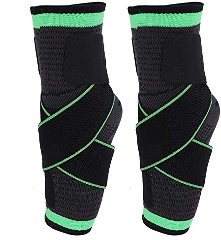 Dioche Supporto per Caviglia Traspirante Compressione Regolabile Tutore per Caviglia Sportivo per Recupero Infortuni Sollievo dal Dolore Calcio Basket Corsa Nylon Filo di Lattice M L (M)