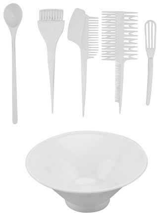 Vaguelly Hair Coloring Kit with Hair Dye Bowl and Comb Set 6pcs Plastic Material Convenient to Use Easy to Hold