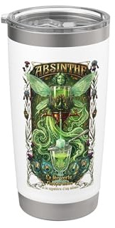 Juego de absenta con vaso, cuchara y fuente Vaso térmico de acero inoxidable de doble pared