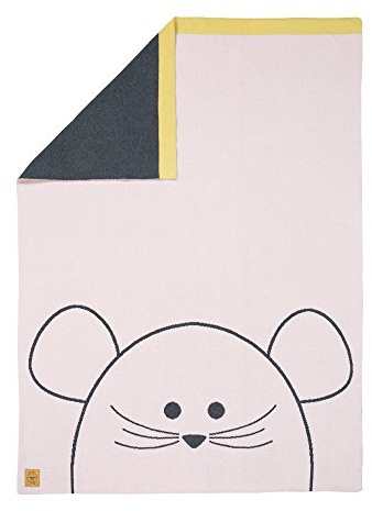 LÄSSIG Baby Kinderdecke Strickdecke weich Bio-Baumwolle GOTS zertifiziert/Baby Blanket Little Chums Mouse