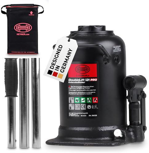 HEYNER® Doppelhub-Unterstellheber hydraulischer Wagenheber 12t Stempel-Wagenheber für SUV/LKW