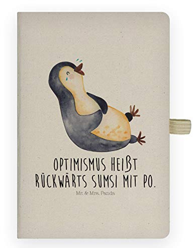 Mr. & Mrs. Panda Journal Pinguin Lachen - Geschenk, Pinguine, notizbuch a4, Skizzenbuch, Haha, Witzig, Kladde, Fröhlichkeit, Lol, Tagebuch