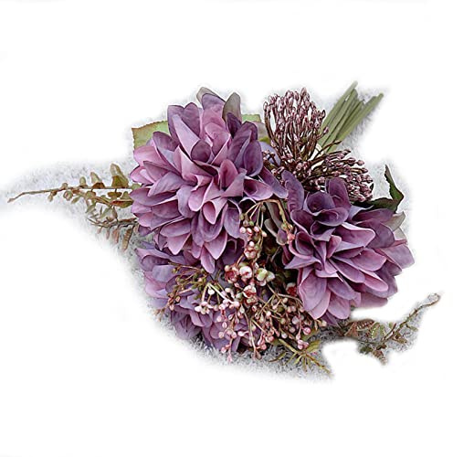 Bodhi2000 Fleurs artificielles d'hortensias Fausses Fleurs Plantes Arrangements de Fleurs en Soie pour Vase Décoration de Bureau à Domicile Mauve