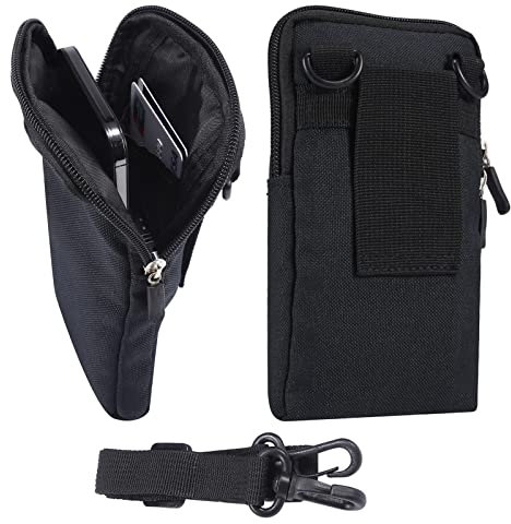 Handytasche zum Umhängen Schwarz, Handy Gürteltasche Herren Klein, Multifunktional Umhängetaschen Schultertasche Universal Smartphone Hüfttasche Brieftasche mit Gürtelschlaufe für Handy unter 6.9 Zoll