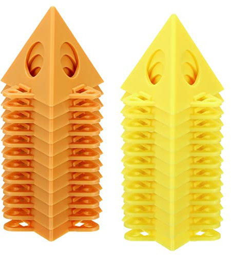 PATIKIL Painting Stands, 24in2 Sets ABS Plastic Mini Cone Paint Stands Risers Support for Painter Elevated Canvas Door Cabinet, Yellow, Champagne