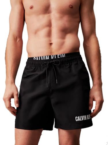 Calvin Klein Pantaloncino da Bagno Uomo Medium Double Lunghezza Media, Nero (Pvh Black), L